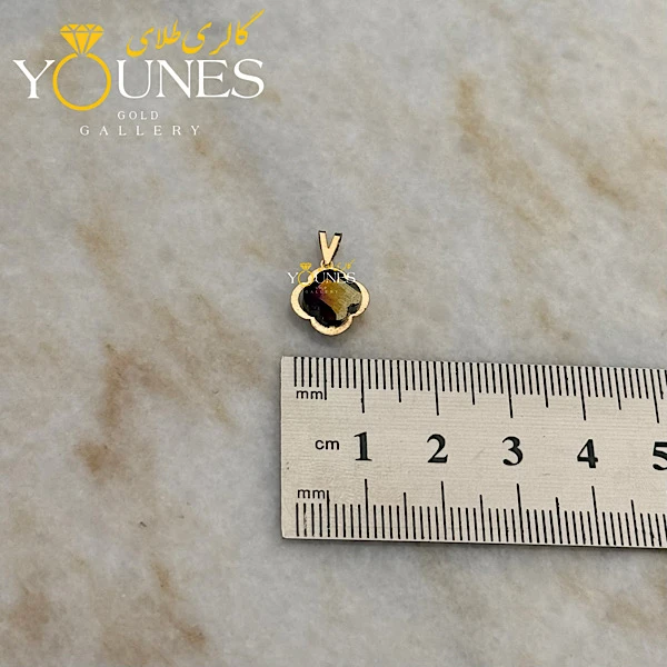 آویز طلا سواروسکی گل مشکی